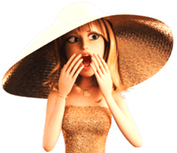 The Beautiful Woman with the big hat sticker #9417001