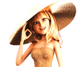 The Beautiful Woman with the big hat sticker #9417005