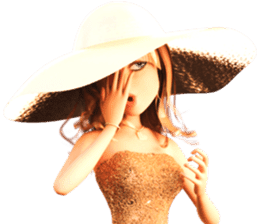 The Beautiful Woman with the big hat sticker #9417009