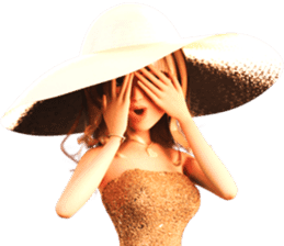 The Beautiful Woman with the big hat sticker #9417013