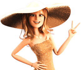 The Beautiful Woman with the big hat sticker #9417023