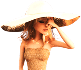 The Beautiful Woman with the big hat sticker #9417035