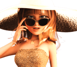 The Beautiful Woman with the big hat sticker #9417045