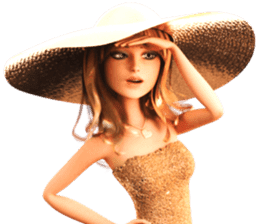 The Beautiful Woman with the big hat sticker #9417047