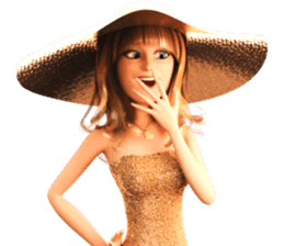 The Beautiful Woman with the big hat sticker #9417051