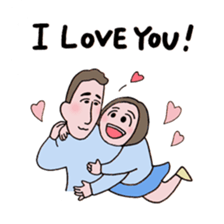 close or warm couple sticker #9417179