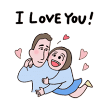 close or warm couple sticker #9417179