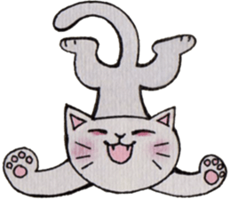 Gray lazy cat sticker #9418544