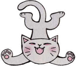 Gray lazy cat sticker #9418544