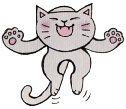 Gray lazy cat sticker #9418545