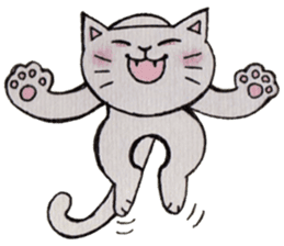 Gray lazy cat sticker #9418545