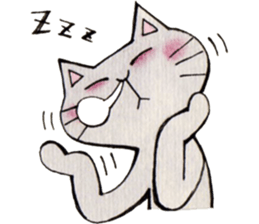 Gray lazy cat sticker #9418548