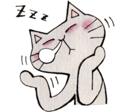 Gray lazy cat sticker #9418548