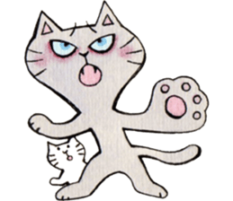 Gray lazy cat sticker #9418549