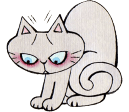 Gray lazy cat sticker #9418550
