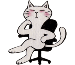 Gray lazy cat sticker #9418551