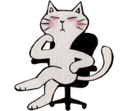 Gray lazy cat sticker #9418551