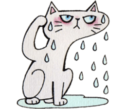 Gray lazy cat sticker #9418555