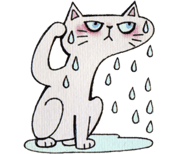 Gray lazy cat sticker #9418555