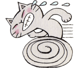 Gray lazy cat sticker #9418561