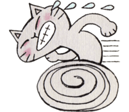 Gray lazy cat sticker #9418561