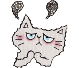 Gray lazy cat sticker #9418563
