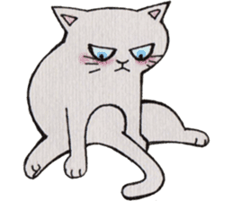 Gray lazy cat sticker #9418564