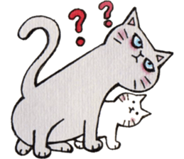 Gray lazy cat sticker #9418566