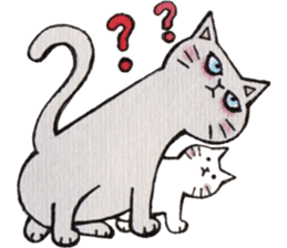 Gray lazy cat sticker #9418566