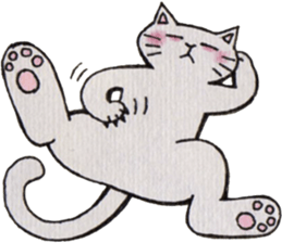 Gray lazy cat sticker #9418567