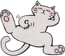 Gray lazy cat sticker #9418567