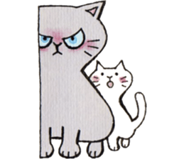 Gray lazy cat sticker #9418569