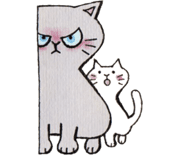 Gray lazy cat sticker #9418569