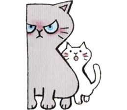 Gray lazy cat sticker #9418569