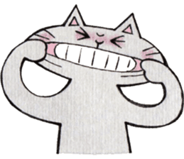 Gray lazy cat sticker #9418570