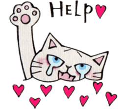 Gray lazy cat sticker #9418572