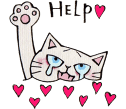 Gray lazy cat sticker #9418572