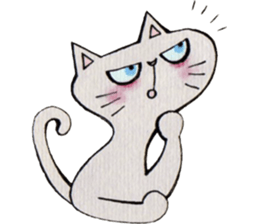 Gray lazy cat sticker #9418574