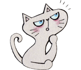 Gray lazy cat sticker #9418574
