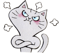 Gray lazy cat sticker #9418578