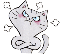 Gray lazy cat sticker #9418578