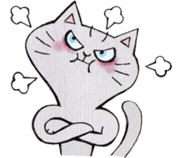 Gray lazy cat sticker #9418578