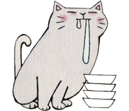 Gray lazy cat sticker #9418579
