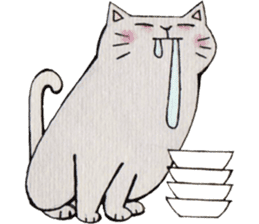 Gray lazy cat sticker #9418579