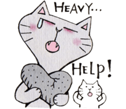 Gray lazy cat sticker #9418580