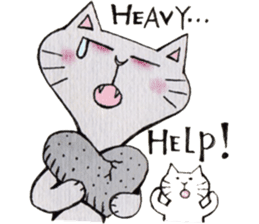 Gray lazy cat sticker #9418580