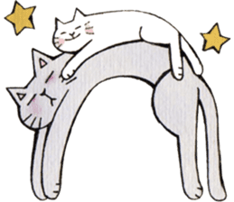 Gray lazy cat sticker #9418581