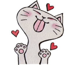 Gray lazy cat sticker #9418582