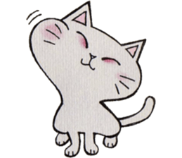Gray lazy cat sticker #9418583