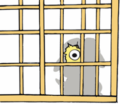 Hip head dog stare at you. sticker #9418915